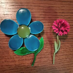 Vintage Enamel Floral Pins